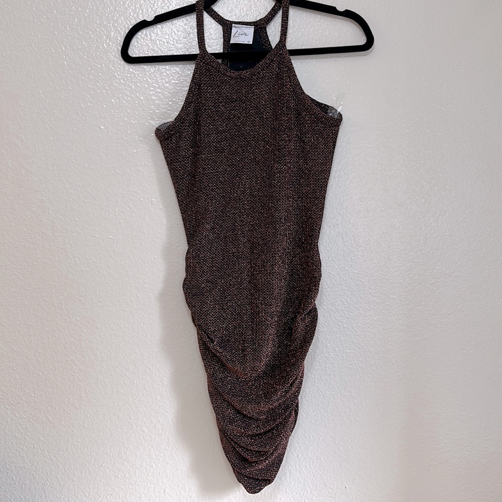 NWOT mini bodycoon black with metallic thread